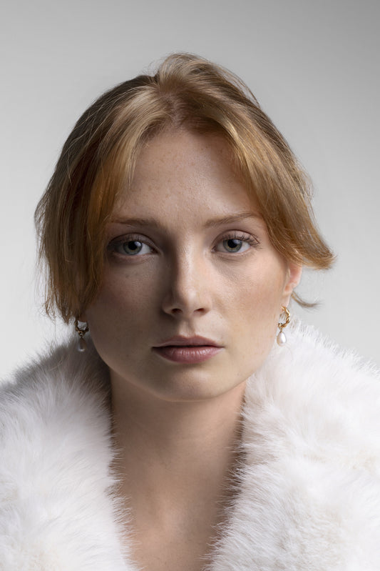 Twisted Charm Huggies with Baroque Pearl Drop