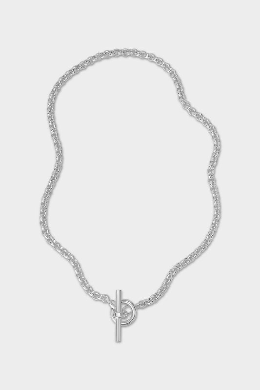 Classic Round Belcher Chain Necklace with T-bar Clasp