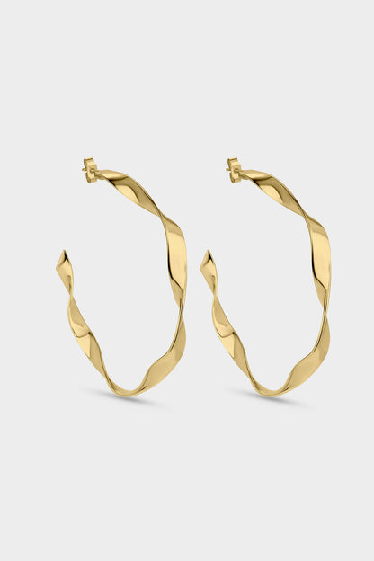 Ribbon Hoop Large Earring