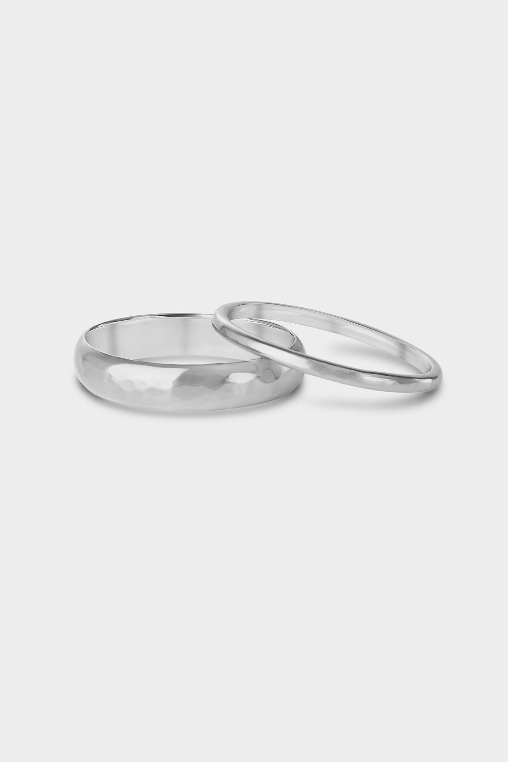 Classic Hammered Stacking Rings (Round-cut)
