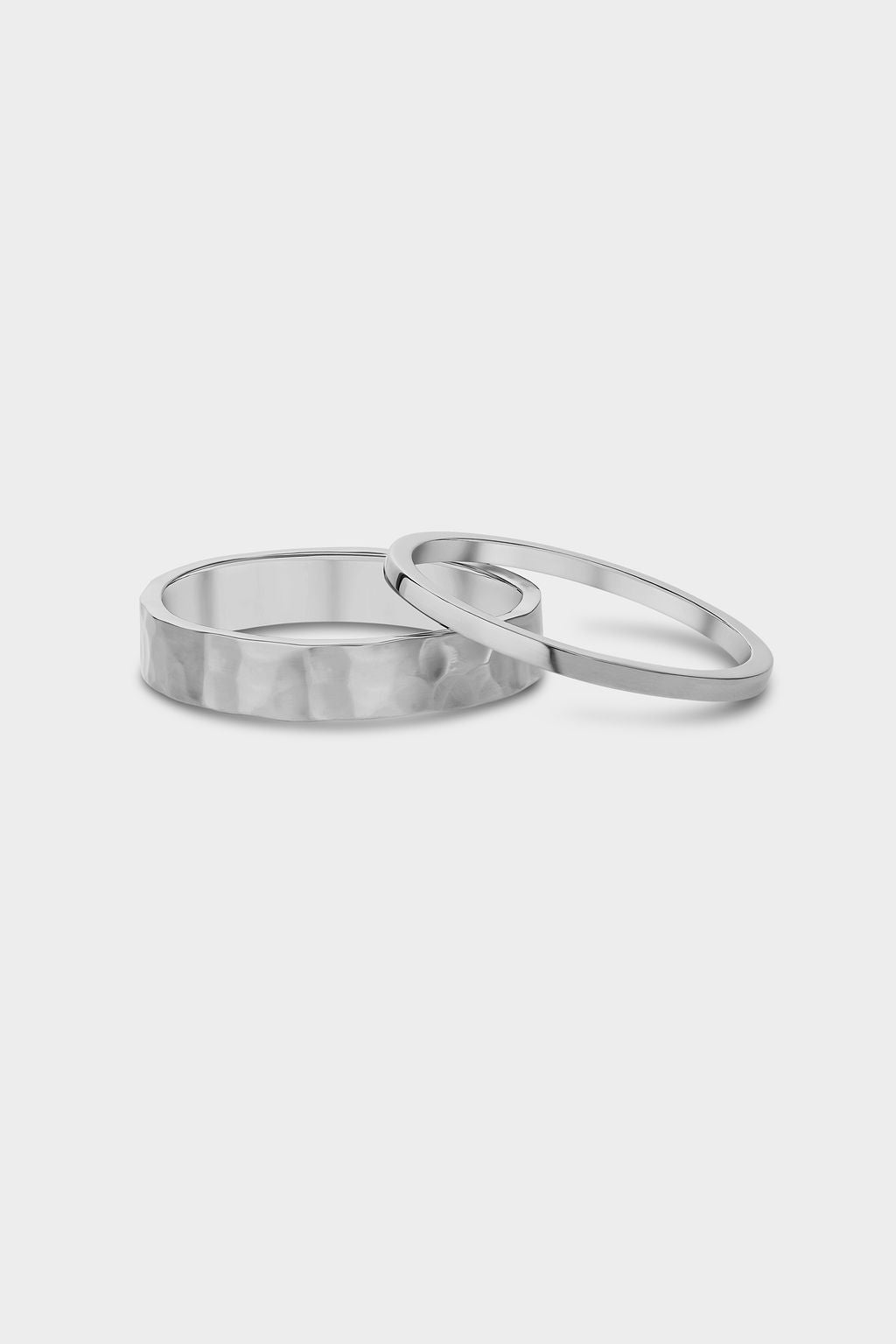 Classic Hammered Stacking Rings (Square-cut)