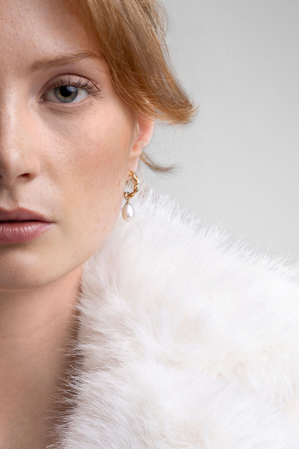 Twisted Charm Huggies with Baroque Pearl Drop