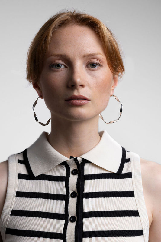 Ribbon Hoop Large Earring